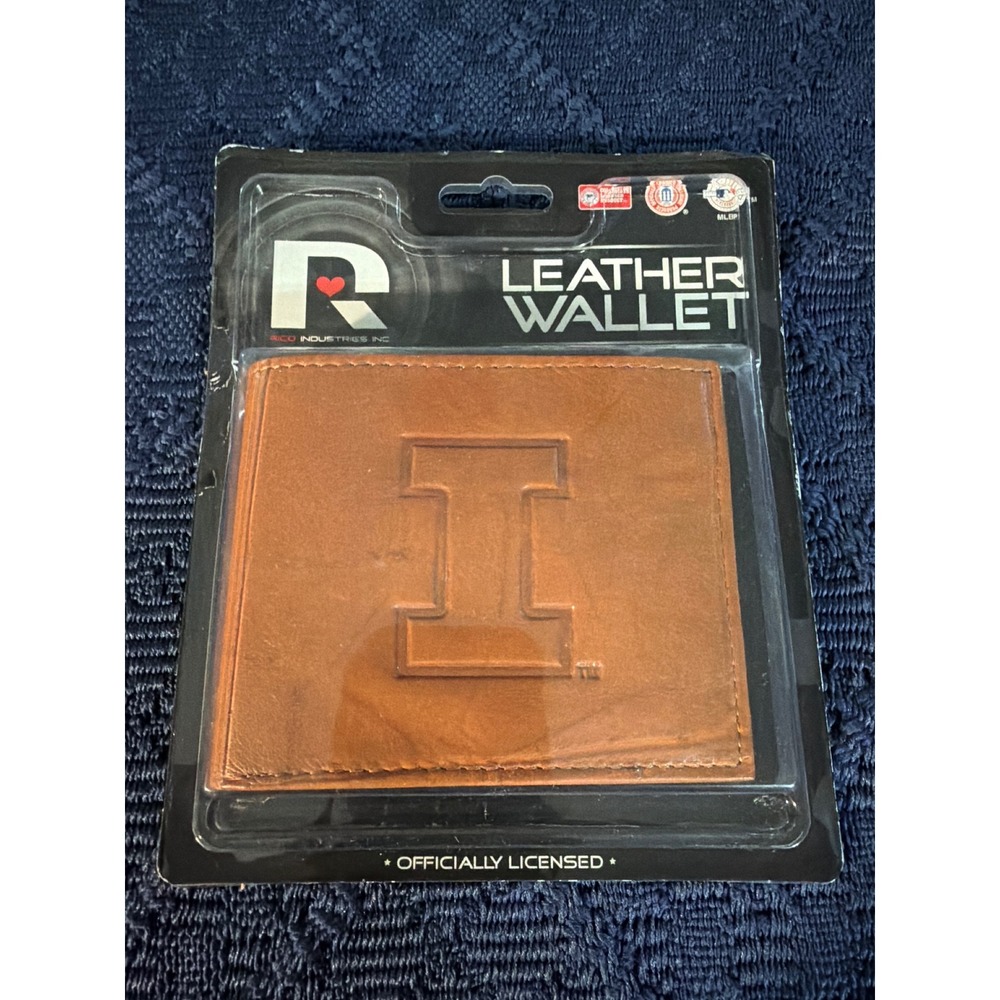 Rico Industries Illinois Fighting Illini Brown Leather Bifold Wallet MBL400102